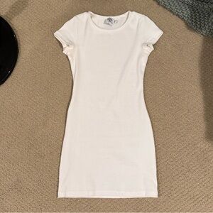 Princess Polly Cream Ribbed Dress